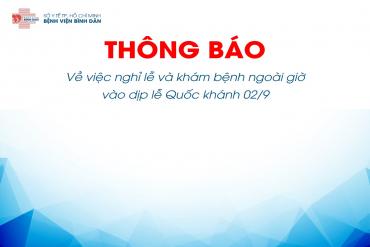 Thông báo khám bệnh ngoài giờ dịp Lễ Quốc khánh 2/9