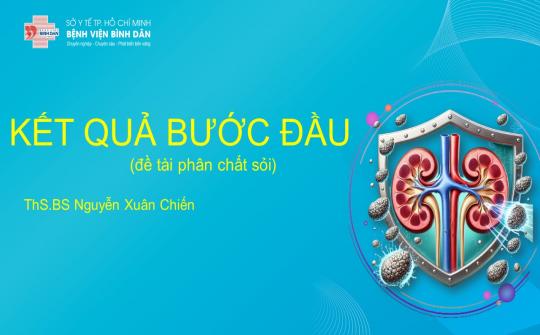 Nghiên cứu thành phần sỏi để góp phần điều trị toàn diện bệnh nhân sỏi thận tại tài xỉu
