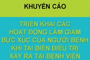 TRIỂN KHAI CÁC HOẠT ĐỘNG LÀM GIẢM BỨC XÚC CỦA NGƯỜI BỆNH KHI TAI BIẾN ĐIỀU TRỊ XẢY RA TẠI BỆNH VIỆN