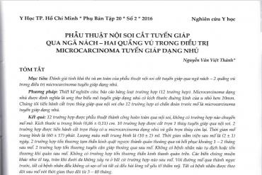 Phẫu thuật nội soi cắt tuyến giáp qua ngã nách - Hai quầng vú trong điều trị Microcarcinoma tuyến giáp dạng nhú