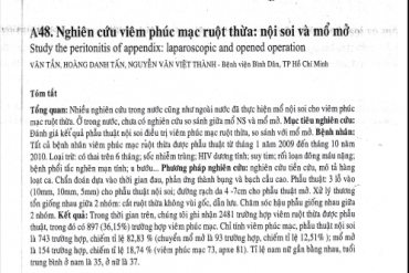 Nghiên cứu viêm phúc mạc ruột thừa: nội soi và mổ mở