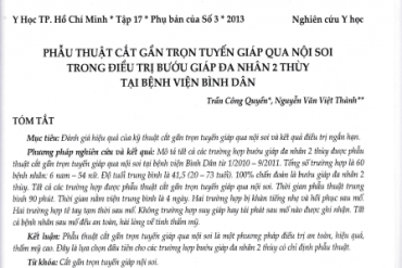 Phẫu thuật cắt gần trọn tuyến giáp qua nội soi trong điều trị bướu giáp đa nhân 2 thùy tại tài xỉu
