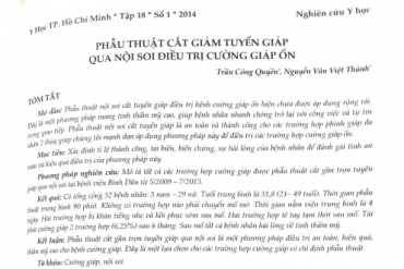 Phẫu thuật cắt giảm tuyến giáp qua nội soi điều trị cường giáp ổn