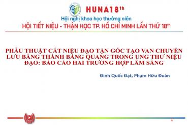 Phẫu thuật cắt niệu đạo tận gốc tạo van chuyển lưu bằng thành bàng quang trong ung thư niệu đạo